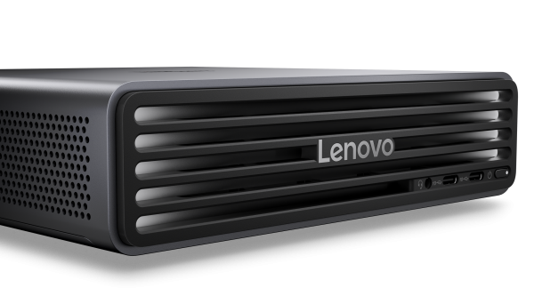 Lenovo ThinkCentre X Ultra mini masaüstü bilgisayar, LED aydınlatmalı yakın çekim