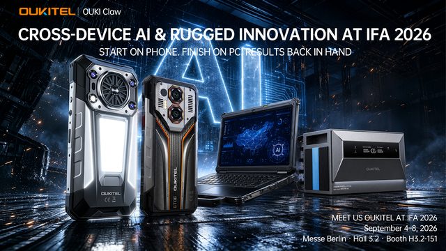 Oukitel'in IFA 2026 basın görseli